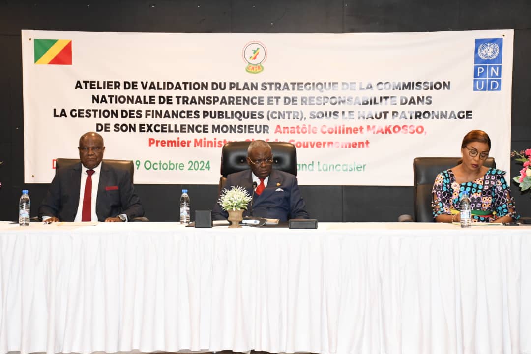 Le Premier Ministre, Chef du Gouvernement Anatole Collinet MAKOSSO a officiellement ouvert l’atelier de validation du plan stratégique de la Commission Nationale de Transparence et de Responsabilité dans la gestion des finances publiques